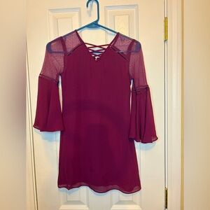 Amy Byer Plum Crisscross Neckline Girls👧🏻Dress👗Sz 7